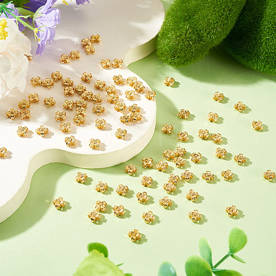 100Pcs Brass Beads KK-TA0008-91-1