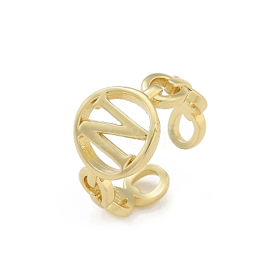 Brass Open Cuff Rings for Women RJEW-K289-01G-N-1