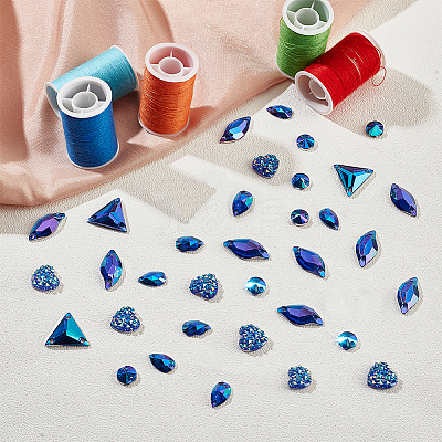 120Pcs 6 Style Sew on Rhinestone RESI-PH0002-04D-1