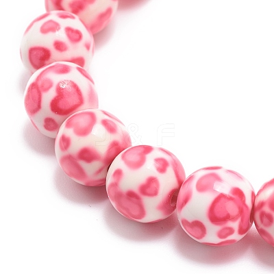 Resin Round Beaded Stretch Bracelet BJEW-JB08676-1