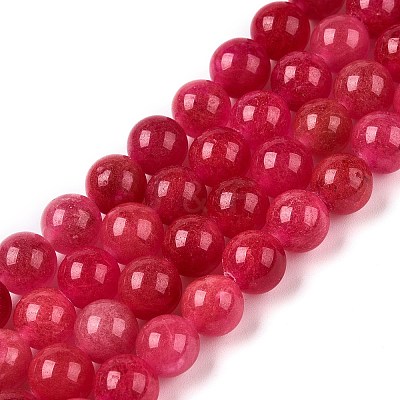 Dyed Natural White Jade Beads Strands G-T138-8mm-210-36-1