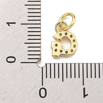 Initial Letter Brass with Cubic Zirconia Charms KK-Q814-26G-G-1