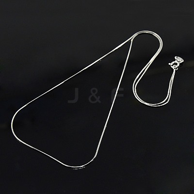 Anti-Tarnish Trendy Unisex Rhodium Plated 925 Sterling Silver Snake Chain Necklaces X-STER-M034-B-08-1