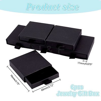 Cardboard Paper Jewelry Set Drawer Boxes with Sponge Inside FIND-WH0199-43A-1