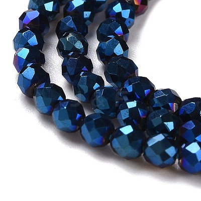 Electroplate Glass Beads Strands GLAA-H021-01A-FP03-1