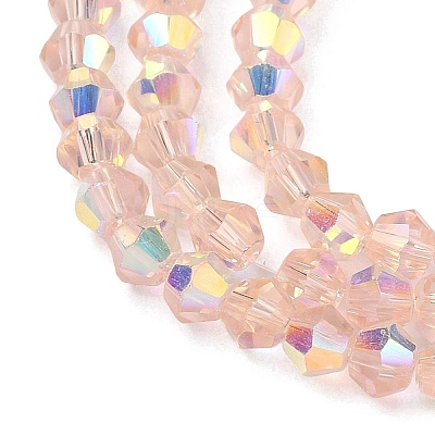 Electroplate Transparent Glass Beads Strands EGLA-K015-18B-1