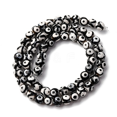Tibetan Style 3-Eye dZi Beads TDZI-G341-6mm-08-1