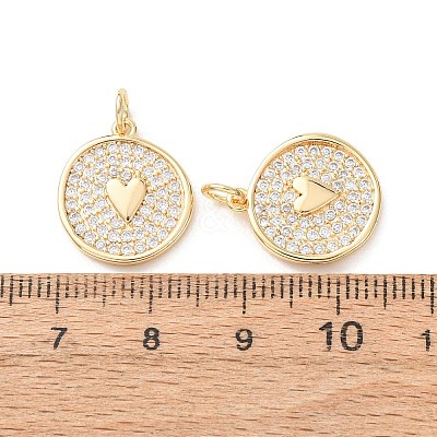Valentine's Day Brass Micro Pave Clear Cubic Zirconia Pendants KK-A304-24E-G-1