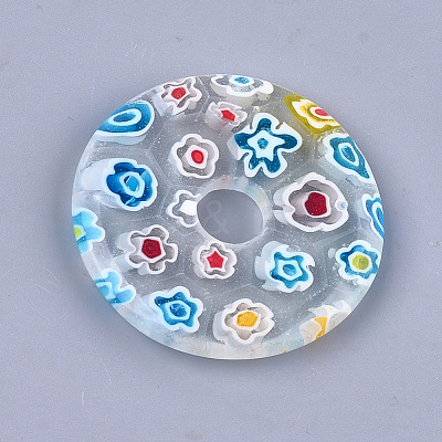 Handmade Millefiori Lampwork Pendants LAMP-S191-13F-1