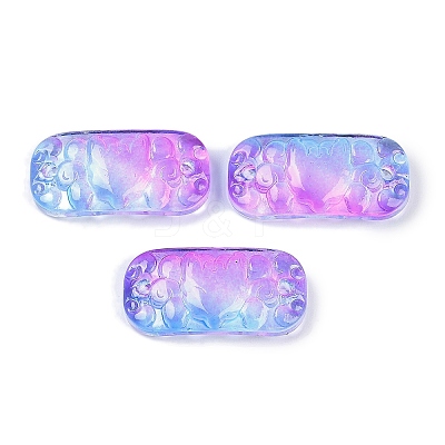 Spray Painted Transparent Glass Connector Charms X1-GLAA-H035-06C-1