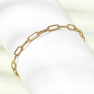 4MM 304 Stainless Steel Textured Paperclip Chain Bracelets for Man and Women SA-CBAB767-13G-1