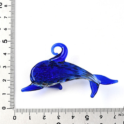 Handmade Silver Foil Lampwork Big Pendants LS-LAMP-T023-13B-1