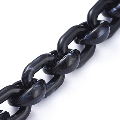 Transparent Acrylic Handmade Cable Chain AJEW-JB00546-06-1