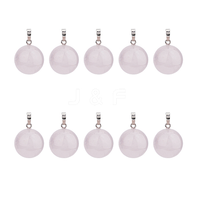 10Pcs Natural Rose Quartz Pendants G-HS0001-05-1