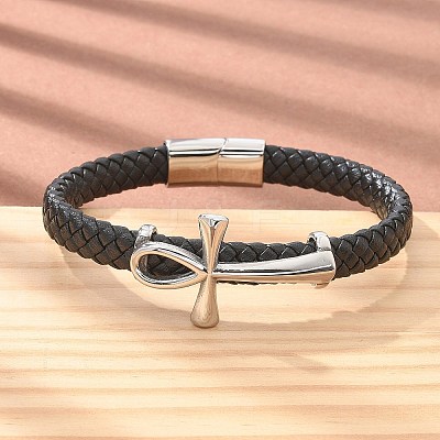 Braided Microfiber Leather Cord Bracelets BJEW-Q010-05A-1