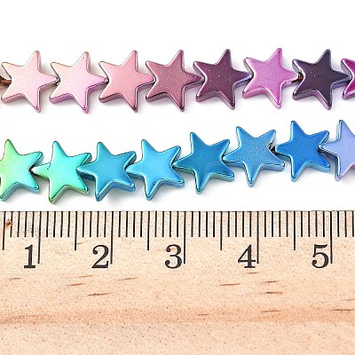 Gradient Color Electroplated Synthetic Non-magnetic Hematite Beads Strands G-A263-F01-02-1