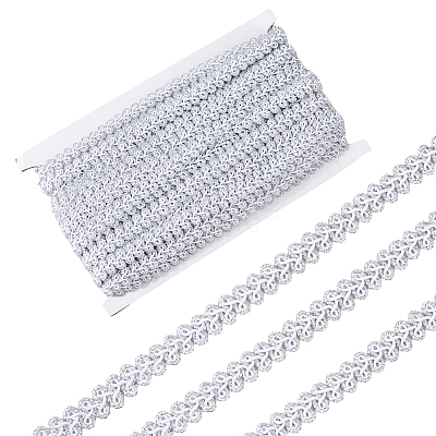 Polyester Centipede Braided Wavy Ribbon OCOR-WH0111-43B-1