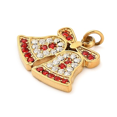 304 Stainless Steel Rhinestone Pendants FIND-I062-01G-04-1