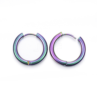 Ion Plating(IP) 304 Stainless Steel Huggie Hoop Earrings LS-EJEW-F111-20mm-Y-1