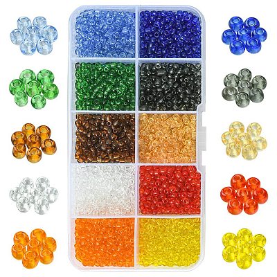 100G 10 Colors 8/0 Glass Seed Beads SEED-YW0002-40-1