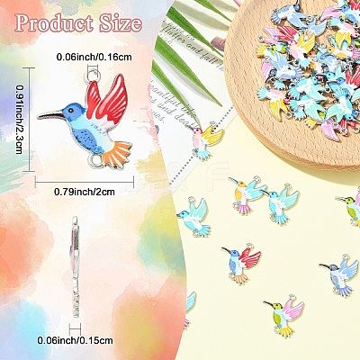 24Pcs 6 Colors Alloy Enamel Connector Charms FIND-YW0011-63-1