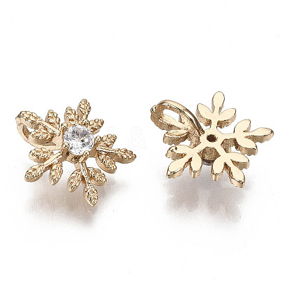 Brass Micro Pave Cubic Zirconia Charms X-KK-R111-059-1