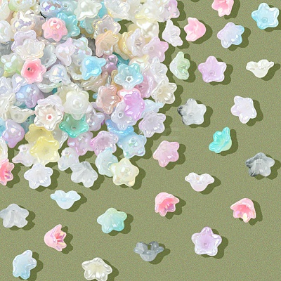 480Pcs 12 Colors Acrylic Bead Caps OACR-SC0002-31-1