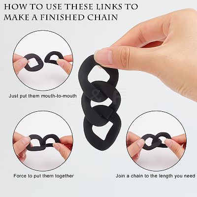 100Pcs 5 Styles Rubberized Style Acrylic Linking Rings OACR-PH0001-54-1