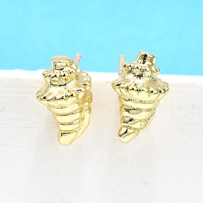 Brass Stud Earrings EJEW-H157-01G-02-1