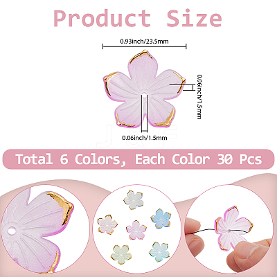 180Pcs 6 Colors Transparent Acrylic Bead Caps TACR-PA0001-08-1