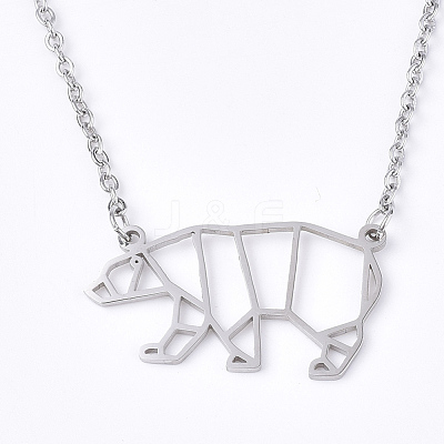 Non-Tarnish 201 Stainless Steel Pendant Necklaces NJEW-T009-JN083-1-40-1