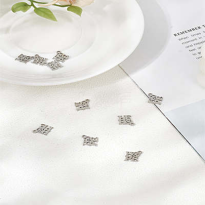 10Pcs 201 Stainless Steel Charms STAS-LP0003-14-1