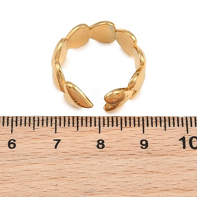 304 Stainless Steel Cubic Zirconia Cuff Open Ring for Women CU-CBACD1D-01G-03-1