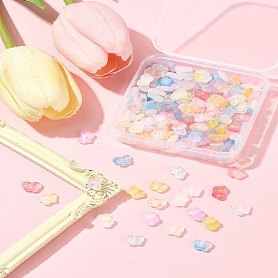 200Pcs Gradient Color Transparent Acrylic Beads MACR-FS0002-02-1