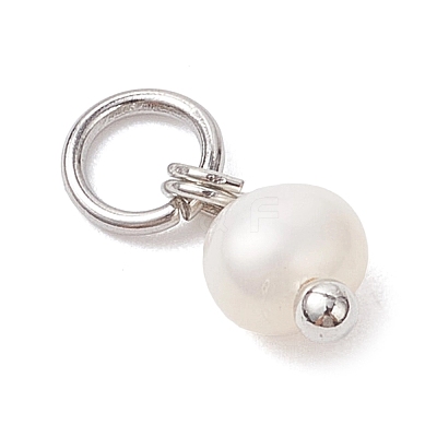Natural Cultured Freshwater Pearl Potato Charms PALLOY-JF04505-02-1