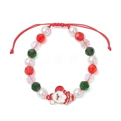 Christmas Glass Bracelets BJEW-JB12438-02-1