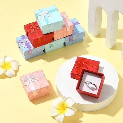 8Pcs 4 Colors Valentines Day Presents Packages Cardboard Ring Boxes CBOX-FS0001-07-1
