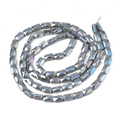 Electroplate Opaque Solid Color Glass Beads Strands EGLA-N002-25-A-1