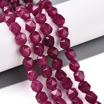 Dyed Natural White Jade Beads Strands G-T139-8mm-46P-1