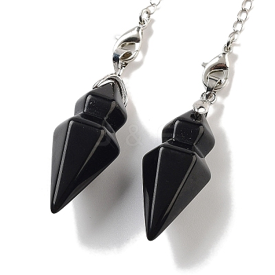 Natural Mixed Stone Pointed Dowsing Pendulums G-K338-12P-1