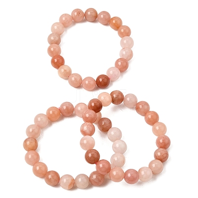 10.5MM Natural Dyed & Heated Chalcedony Round Beaded Stretch Bracelets for Women GG-CBA3F02-14B-1