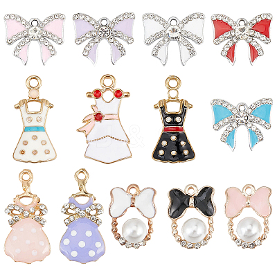 26Pcs 13 Styles Alloy Enamel Pendants ENAM-SC0007-62-1