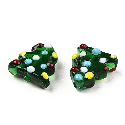 Christmas Themed Handmade Lampwork Beads XMAS-PW0001-213F-1