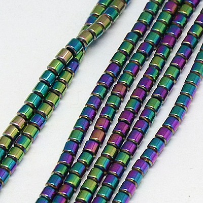 Electroplate Non-magnetic Synthetic Hematite Beads Strands G-J163-3x3mm-07-1