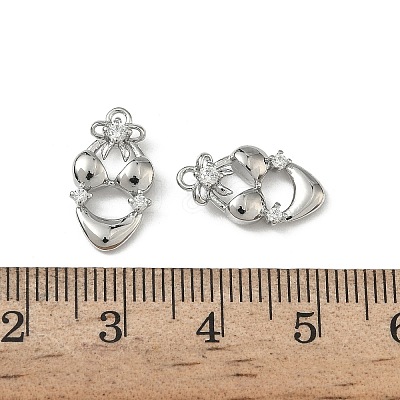 Brass Micro Pave Clear Cubic Zirconia Pendants KK-A280-16P-1
