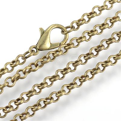 Iron Rolo Chains Necklace Making MAK-R015-75cm-AB-1
