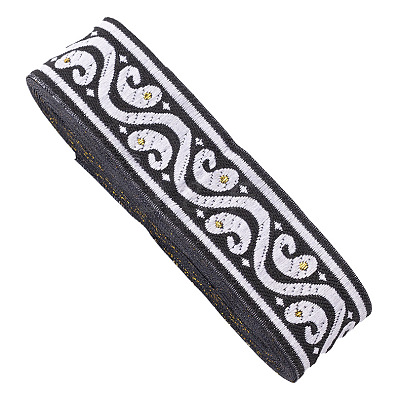 Ethnic Style Embroidery Flower Polyester Ribbon WG80768-04-1