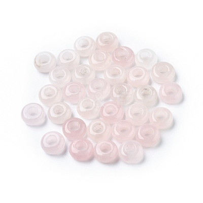 Natural Rose Quartz European Beads G-G740-12x6mm-08-1