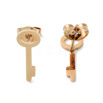 PVD Vacuum Plating 304 Stainless Steel Stud Earrings for Women EJEW-A048-40A-G-1