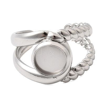 304 Stainless Steel Cuff Ring Components STAS-P454-01A-P-1
